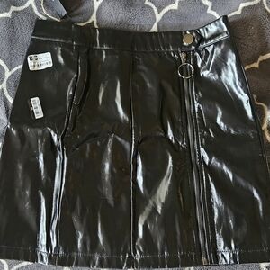 Allegra K Shiny Black Mini Skirt